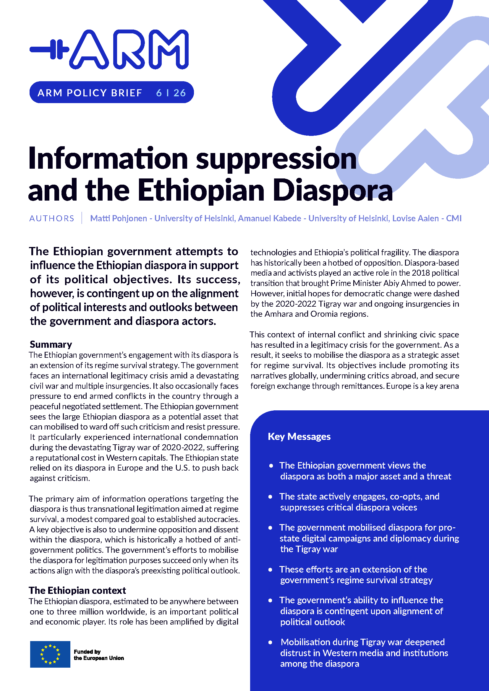Information suppression and the Ethiopian Diaspora