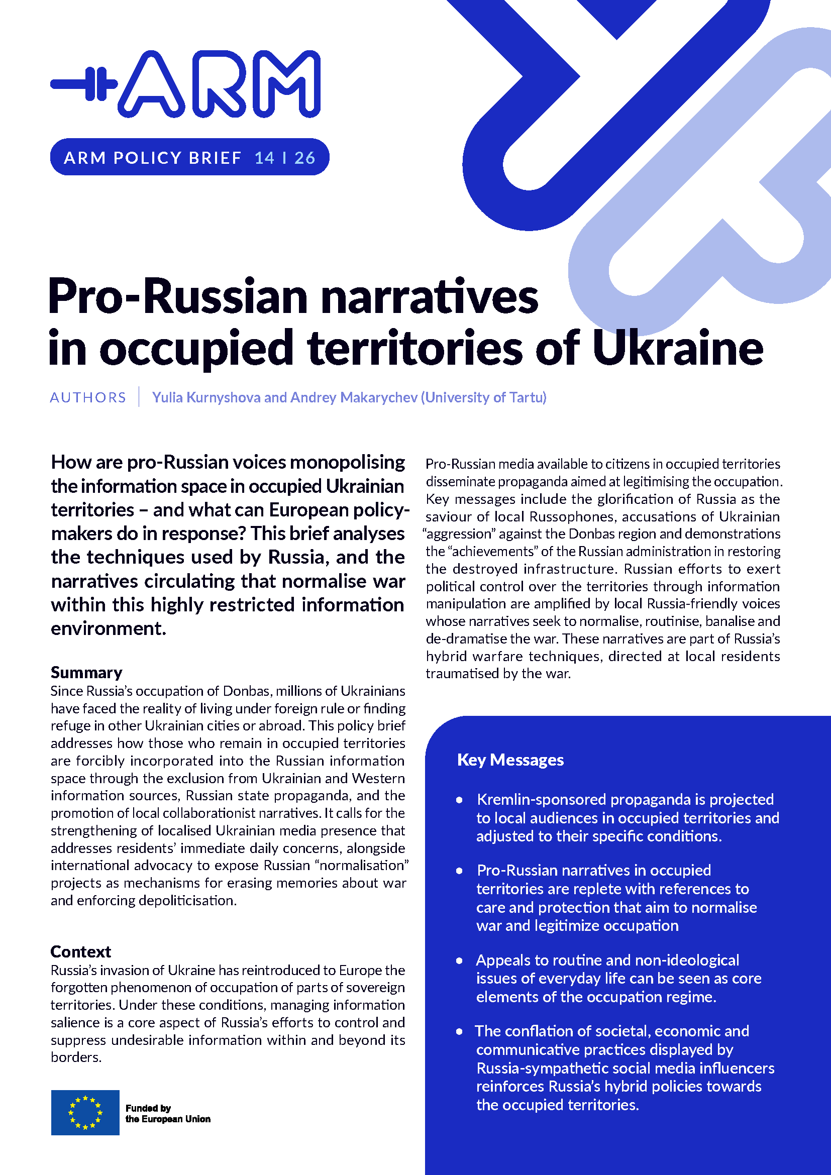 Pro-Russian narratives in occupied territories of Ukraine